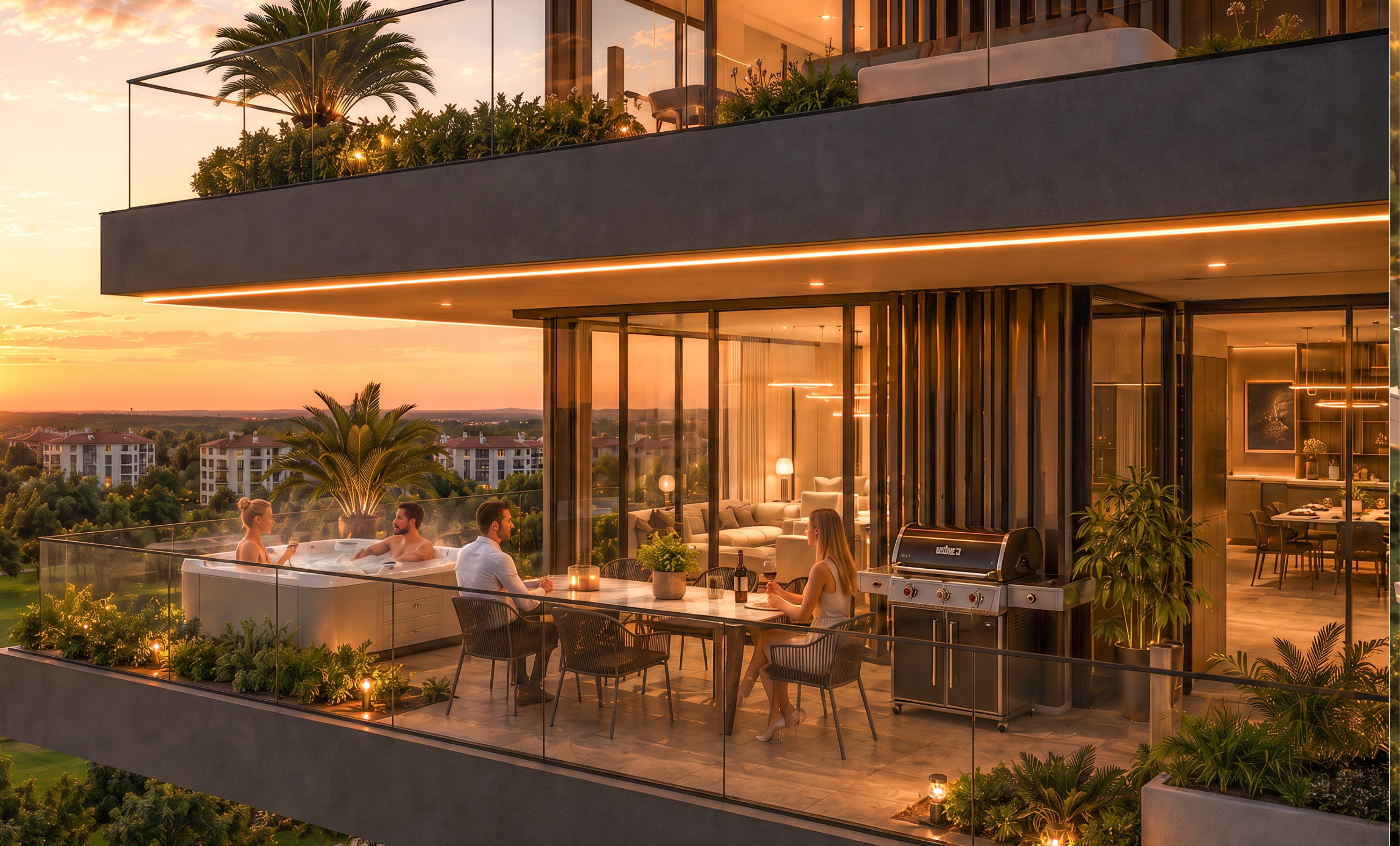 Deep loggia as an outdoor living room